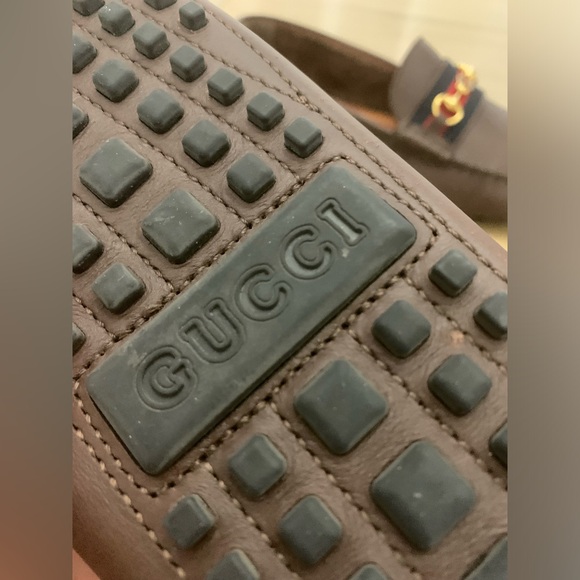 Gucci Ayrton Leather & Web Driver Loafers Shows Size 9.5 UK - Picture 11 of 13